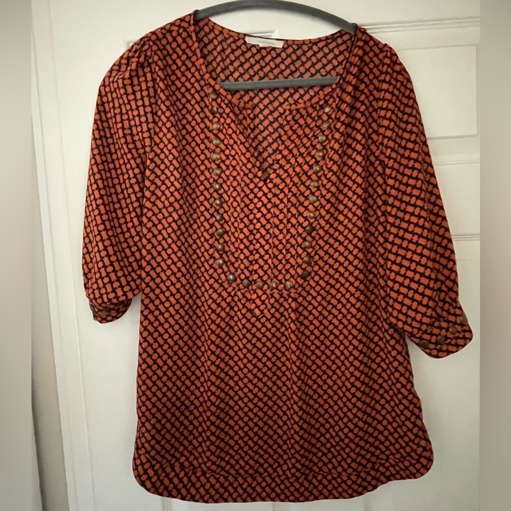 EUC 41 Hawthorn Women’s 3/4 Sleeve Bronze Studs Blouse
